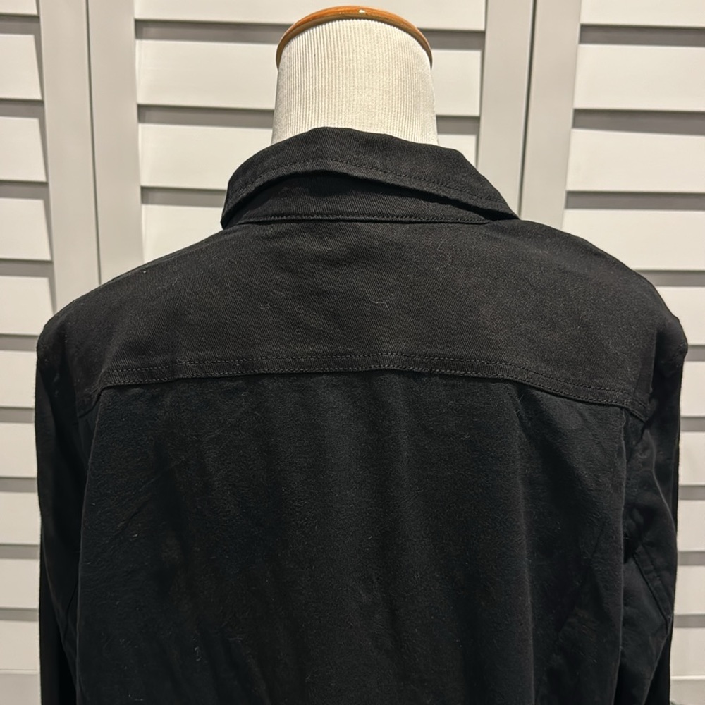 Belle by Kim Gravel NWOT Jacket in a combination of black denim/ Cotton Sleeves. - Picture 7 of 9